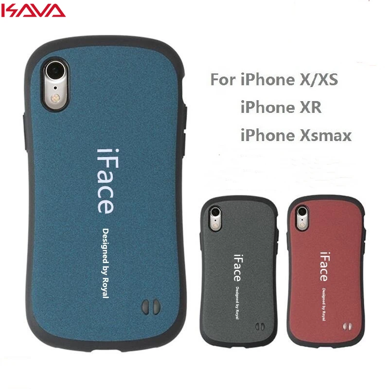 

Luxury iFace PC Matte shock Silicone Cover Case For iPhone X 10 XS MAX XR 6 6S 7 8 Plus Back proof anti-fall shield Phone Coque
