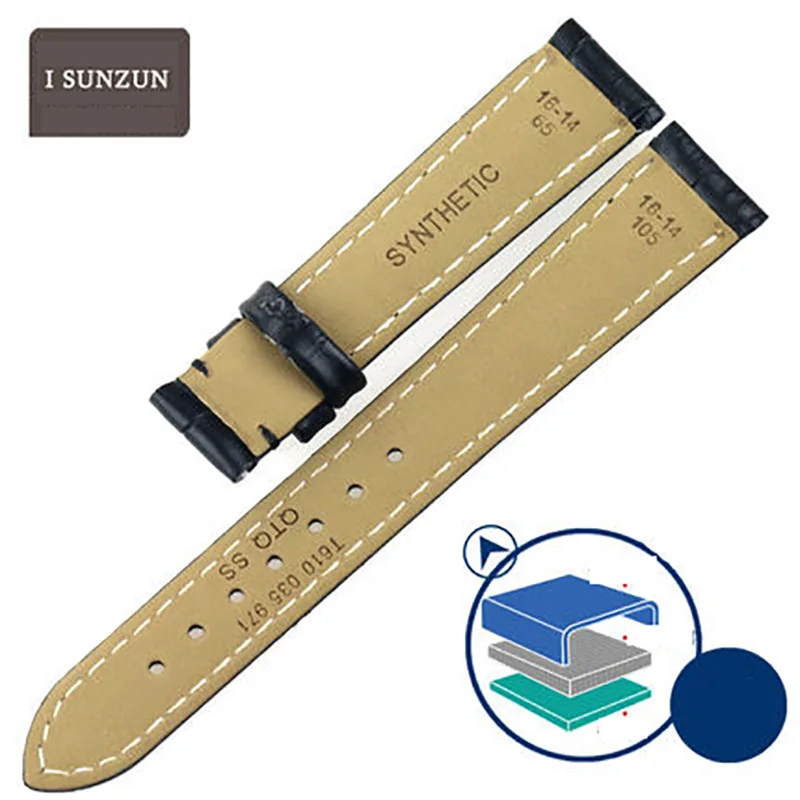 Женский ремешок ISUNZUN для часов 16 мм Tissot T050 женский T055/T099/T063 из натуральной кожи