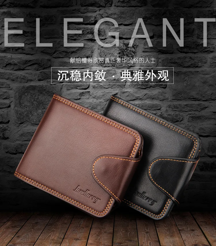 Small Men Wallets Credit Card Holders Zipper Luxury Brand Famous Handmade Leather Men Wallet Coin Pocket Male Purse Clutch Black