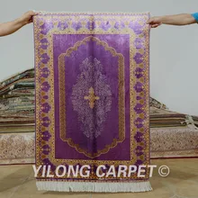 Yilong 2,7 'x4' ковер тавризский Шелковый фиолетовый vantage изысканный турецкий ручной шелковый ковер(0514