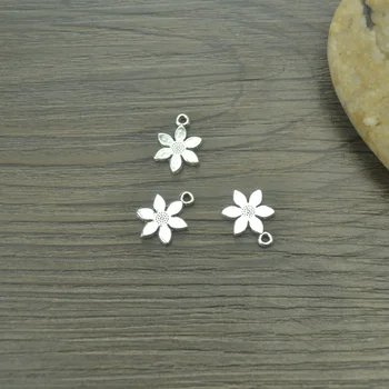 

30 pcs/lot flower Antique Silver Plated Bracelets Charm Pendants Fashion Jewelry Making Findings DIY Charms Handmade 4270B