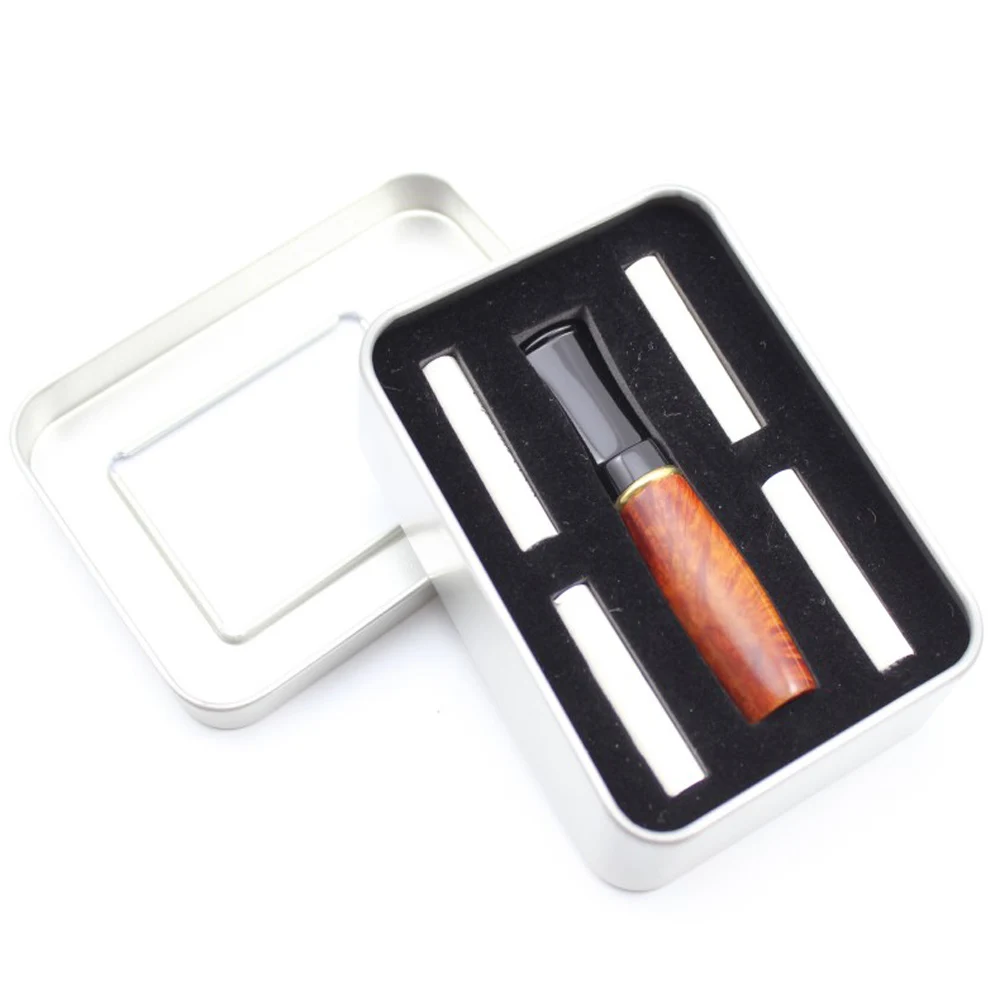 

Nature Red Italy Briar Wood Wooden Filtration Smoke Tobacco 8mm Cigarette holder Mouthpiece Filters Straight Smoking Pipe SNZ-B1