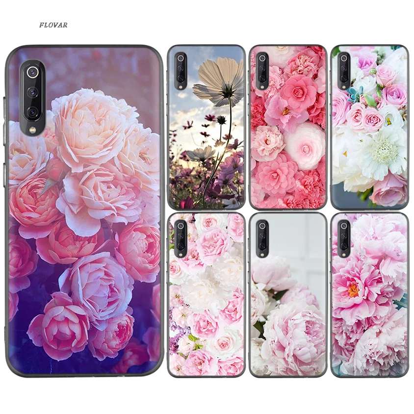

Pink White Rose Peony Flower Soft TPU Case For Xiaomi 9 8 A2 lite A1 Play Pocophone F1 Xiomi Redmi Y3 Note 7 6 5 Pro 5Plus Cover