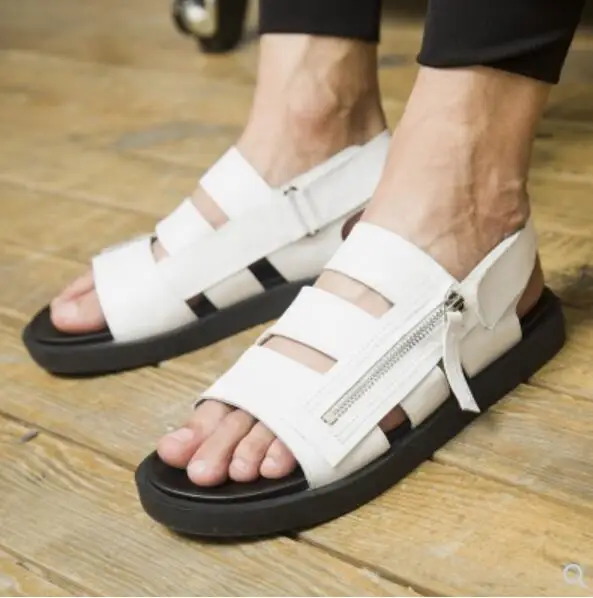 Casual Mens Beach Sandals Flats Shoes 2018 Straps Criss Cutout Sandals