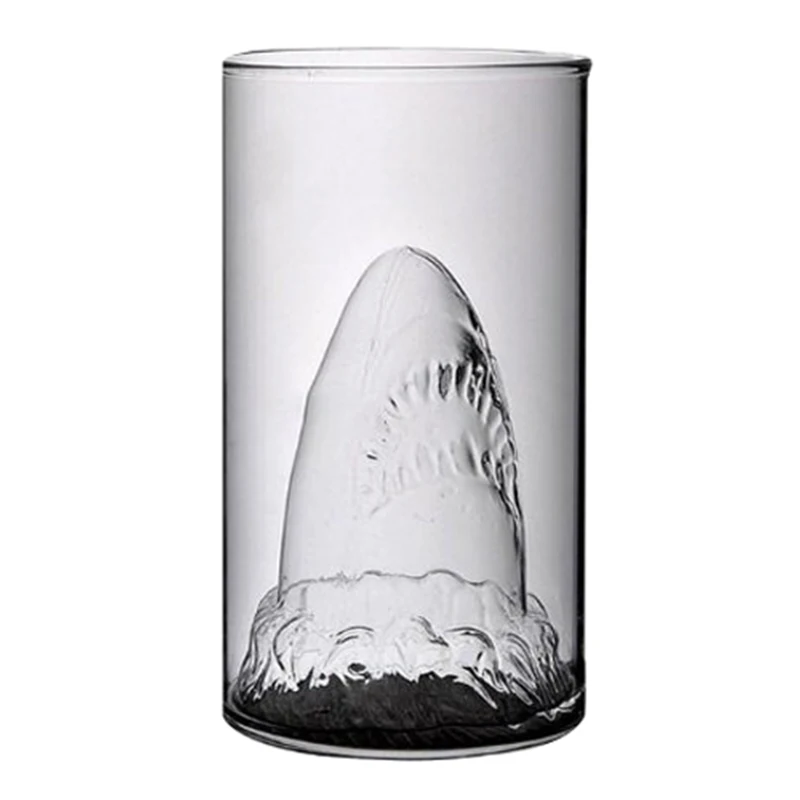 

Creative Gifts Double Layer Glass Transparent Shark Shot Glass Cup