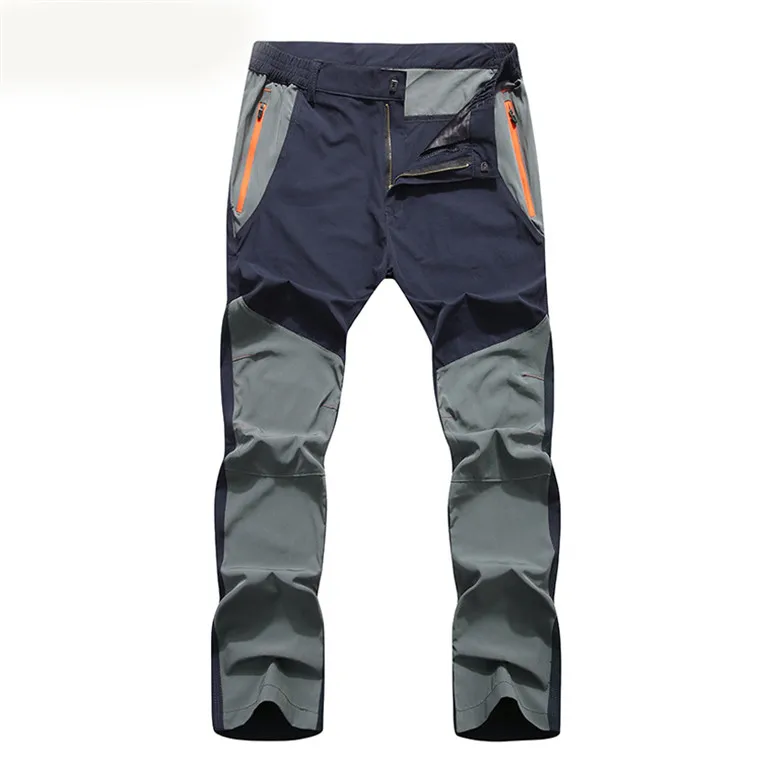Горные мужские летние эластичные быстросохнущие штаны для спорта на открытом воздухе, дышащие штаны для походов, скалолазания, VA445 - Цвет: Light Blue Dark Gray