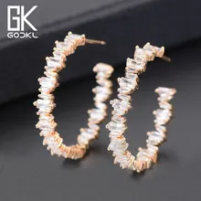 GODKI/Новинка, модные женские серьги-гвоздики с геометрическим узором, кубический цирконий, Дубаи, серьги-гвоздики, букле d'oreille femme