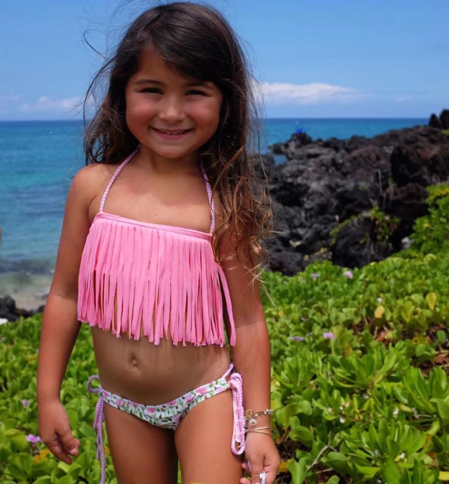 Kids Baby Girl Bikini Set 2019 Tassel Biquini Baby Girl Swimwear Kids Bathing Suit Swimsuit