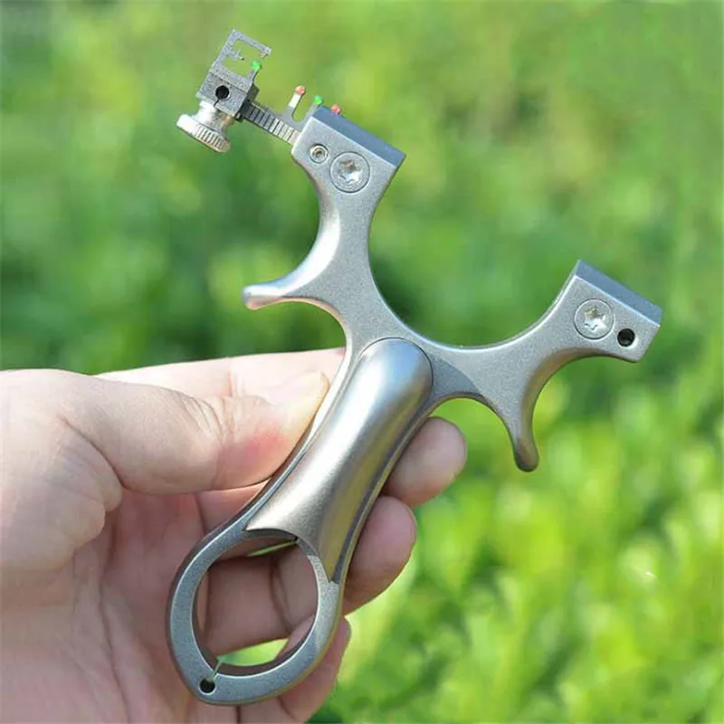 

Outdoor Hunting Camping Travel Kits Powerful Slingshot Sling Shot Aluminium Alloy Slingshot Bow Catapult Camouflage Bow