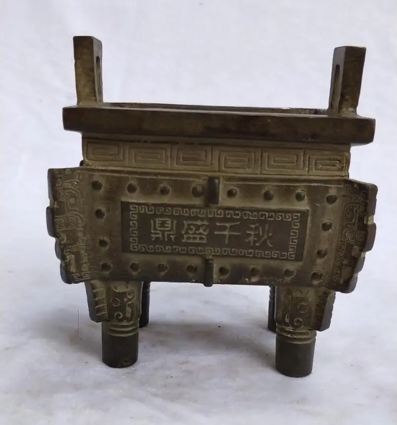 

Chinese Antique Incense burner collection old bronze carved tripod home art decoration Metal tripod