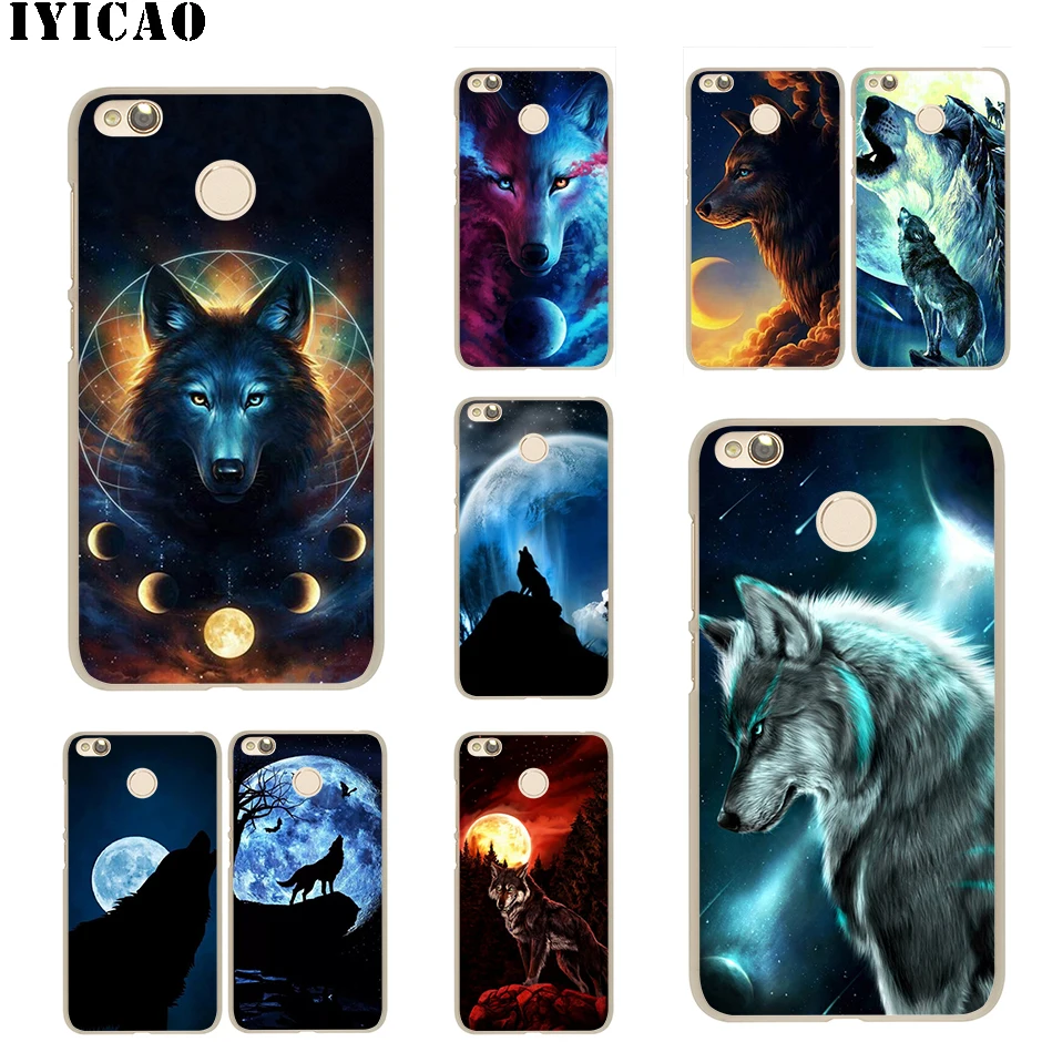 Жесткий чехол IYICAO Moon roaring wolf для Redmi 8A 6A 4A S2 Note 7 3 4 4X 6 5 Pro 5A Prime Plus Go|Чехлы-накладки| |