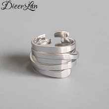 Винтажные 925 пробы серебряные Многослойные кольца оригинальной формы для женщин Открытые массивные кольца Свадебные ювелирные изделия для девушек вечерние подарки