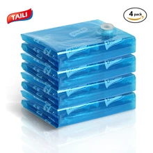 4 шт синие вакуумные пакеты для одежды шкаф Органайзер для одежды супер Jumbo 100*120 см Пластиковый компактный компрессионный мешок