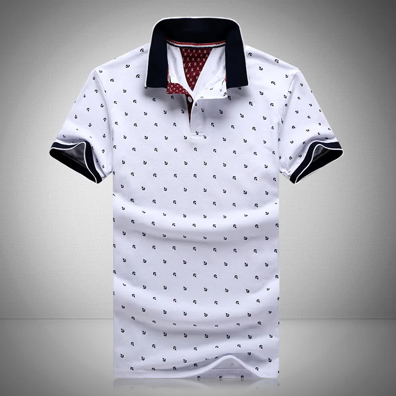 Dimusi 2017 Brands Mens Printed Polo Shirts Brands 100% Cotton