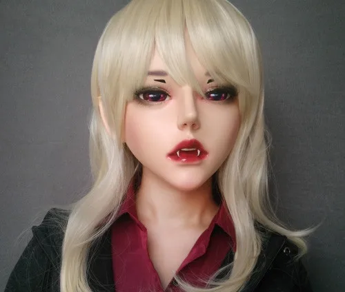 

(NEW-53) Handmade Female Male Resin Crossdress Pretty Girl BJD Masks Halloween Party Vampire Cosplay Mask