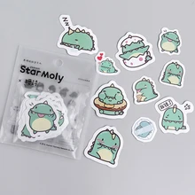 80 pieces Cute Green Dinosaur Anime Stickers for Notebook Laptop Decal Funny Cartoon Animal Decorative Stickers
