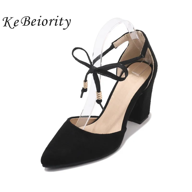 

KEBEIORITY 2019 Summer Shoes High Heels Pumps Women Ankle Strap Wedding Heels Black Blue Red Pumps Shoes Women Pointed Toe Heels