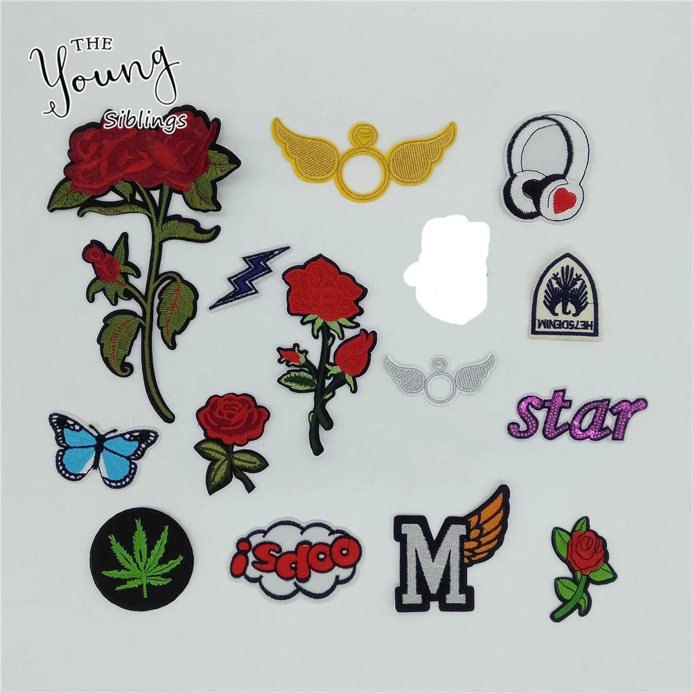 

Brand new High quality Cartoon Hot melt adhesive Applique Embroidery Patches Stripes DIY Clothing Badges Decorate Accessories