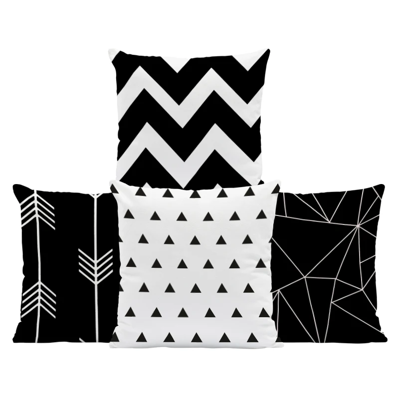 

Fashion Popular Geometric Pattern Cushion Set Spot Arrow Square Living Room Decoration Pillowcase Mountain Rest Velvet Pillow