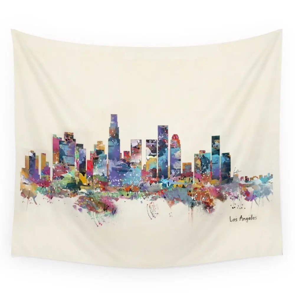 Los Angeles California Skyline Wall Tapestry Hanging Tapestry For Wall