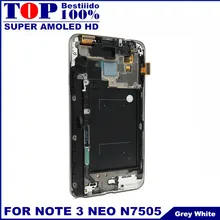 Протестированный AMOLED дисплей для samsung Galaxy Note 3 Note3 Neo Mini Lite N7505 lcd кодирующий преобразователь сенсорного экрана в сборе Замена Рамки