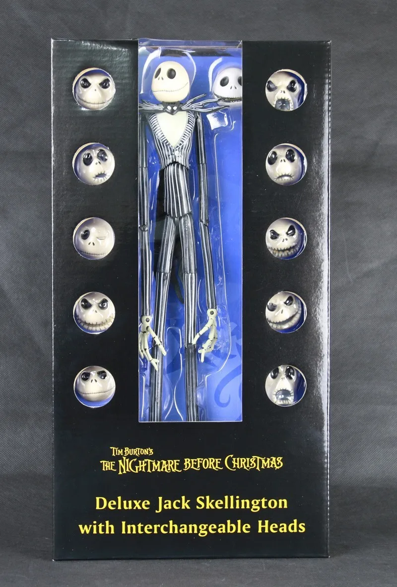 35cm NECA 12 Face Jack Skellington Figure Animation The Nightmare Before Christmas Henry Selick Tim Burton Movie  Action Figures (2)