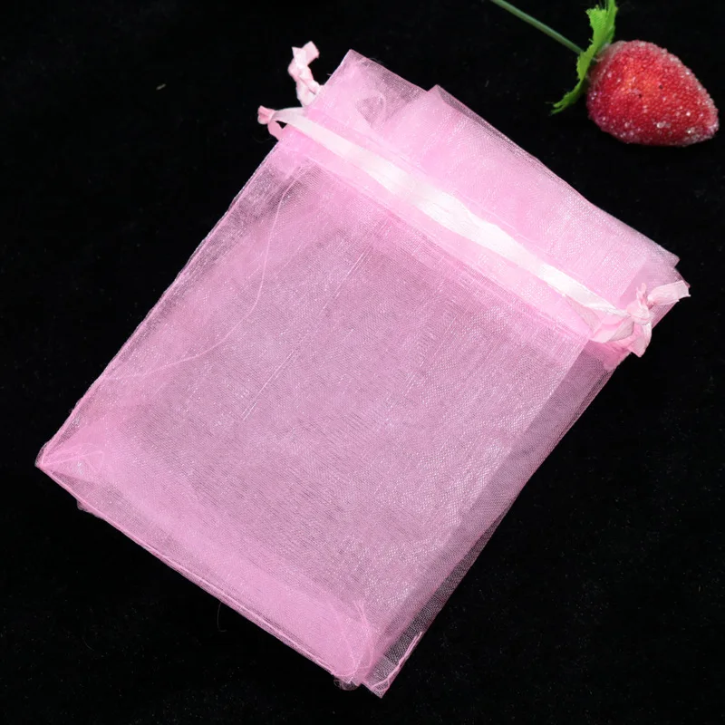 50 шт. 13x18 см Прозрачные сумки из органзы для дня рождения, свадьбы упаковка для конфет подарок на Рождество, Хэллоуин для обертывания коробок сумки - Цвет: Розовый