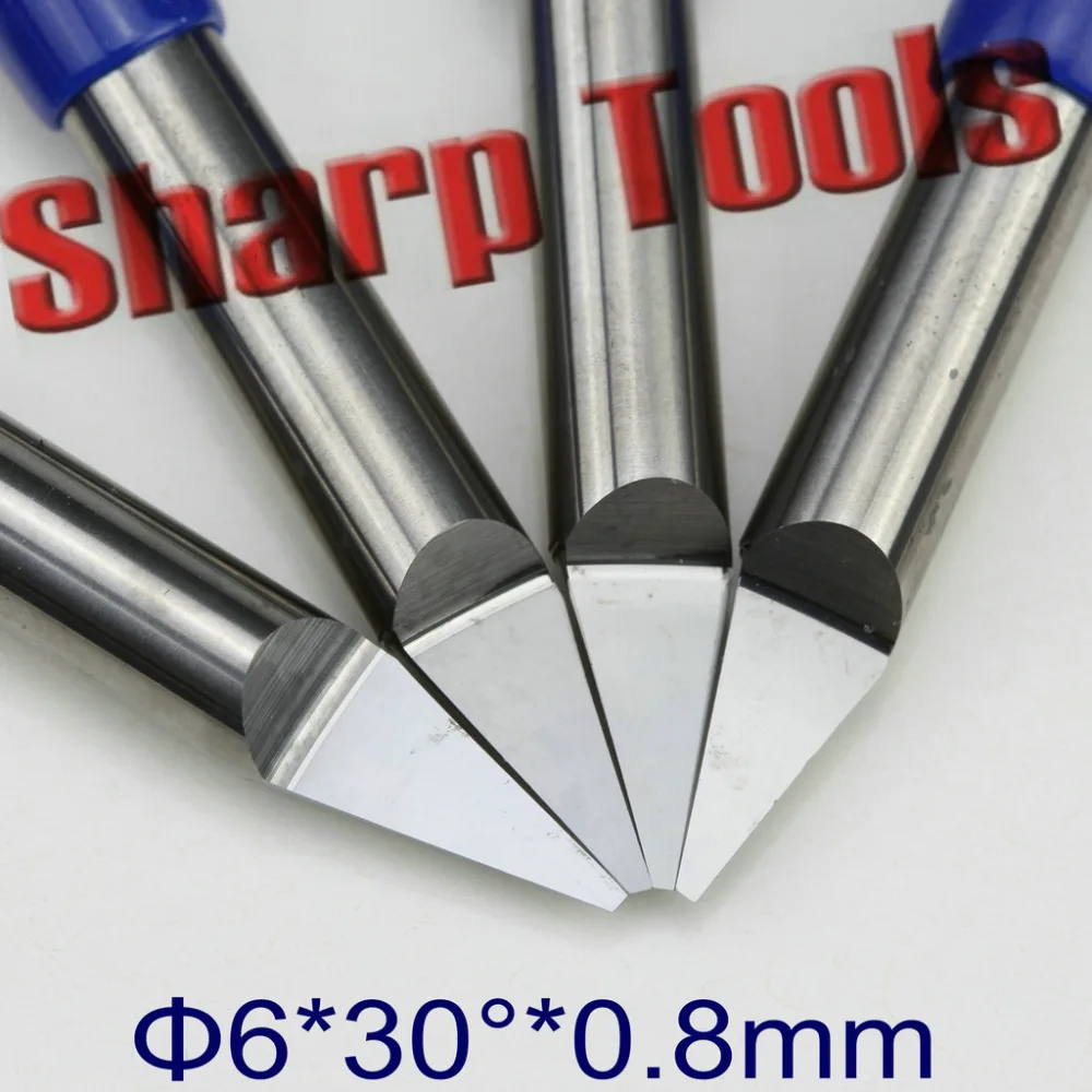 

6x 0.8MM 30 Angle CNC Router Bits Milling Cutters for Metal Aluminum V End Mill Carbide PCB Engraving Bits CNC Router Tool Set