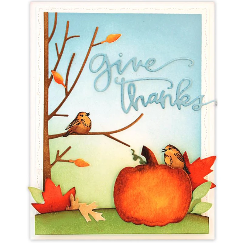 

Word "give thanks" Metal Cutting Dies Silver Stencil For Scrapbooking Album Photo Paper Card Craft Fun New 2019 Christmas Dies