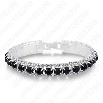

Hot Sale Women Engagement Jewelry Gifts 925 Sterling Silver Cubic Zircon Black Bracelets& Bangles