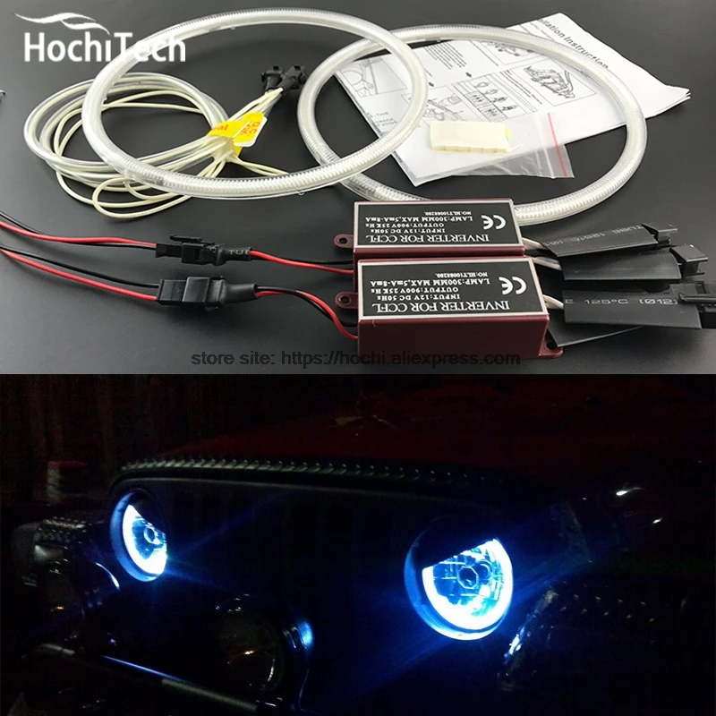 HochiTech белый 6000K CCFL головной светильник Halo Angel Demon Eyes Kit светильник angel eyes для Jeep Liberty KJ 2000 01 02 03 04 05 06 2007