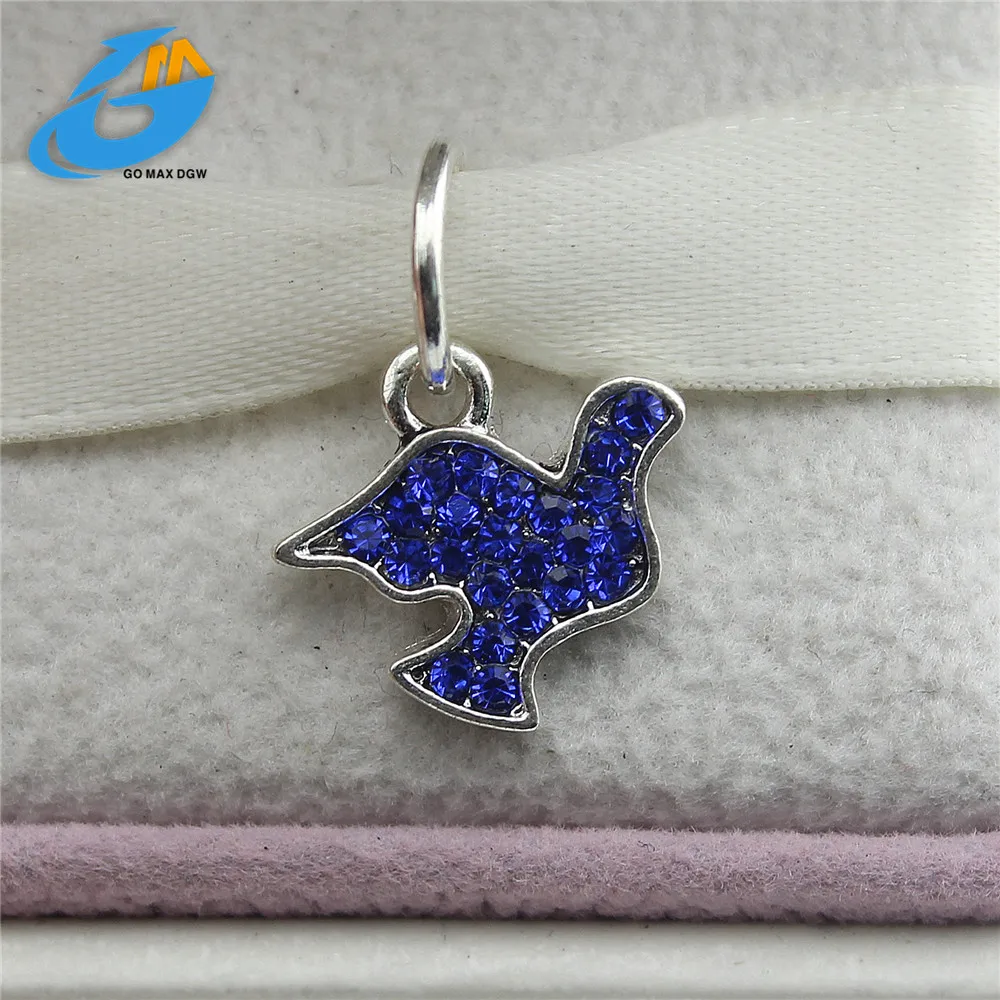 

DGW 5 colors Peace doves pendant Fit Charm Bracelet & Necklace Authentic European Clear CZ Dangle Letter A pcdm flwz