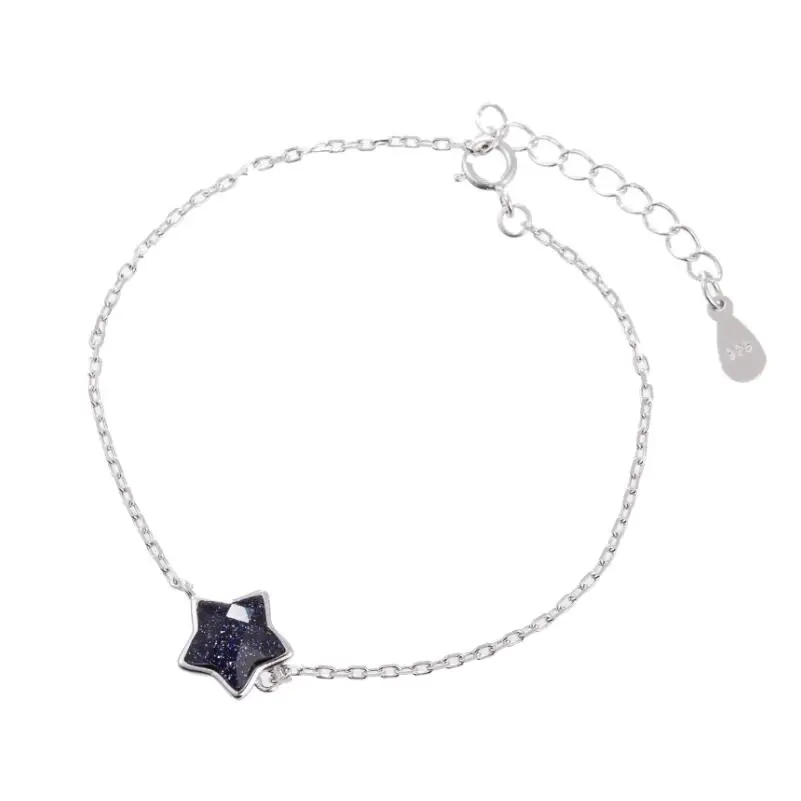 

Hfarich 925 Sterling Silver Bracelets & bangles for Women Classic Dainty Black Star Bracelet for Couples Bridsmaid Gift