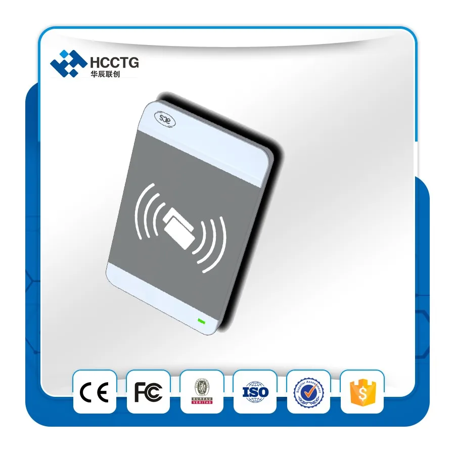Считыватель смарт карт ISO 14443 USB PC/SC NFC подключенный к ПК/мобильному