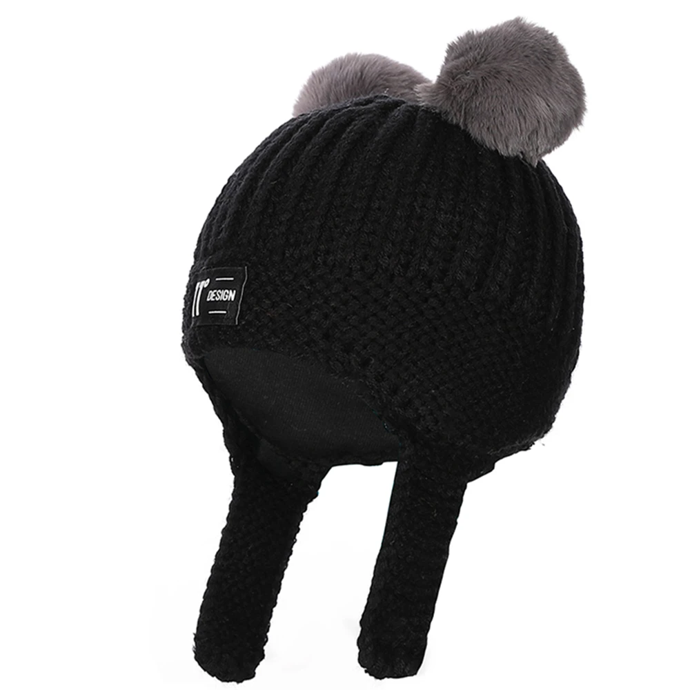 Детская зимняя шапка для девочек, шапки Skullies Beanies, 11 стандартная ткань, вязаные теплые шапки Skullies для мальчиков, детские шапки с помпонами