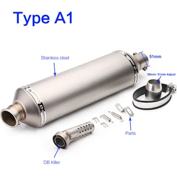 

Motorcycle muffler exhaust pipe akrapovic escapamento moto with db killer for cb400 tmax 500 er6n r6 gsr750 cbr650f nc700 silpon