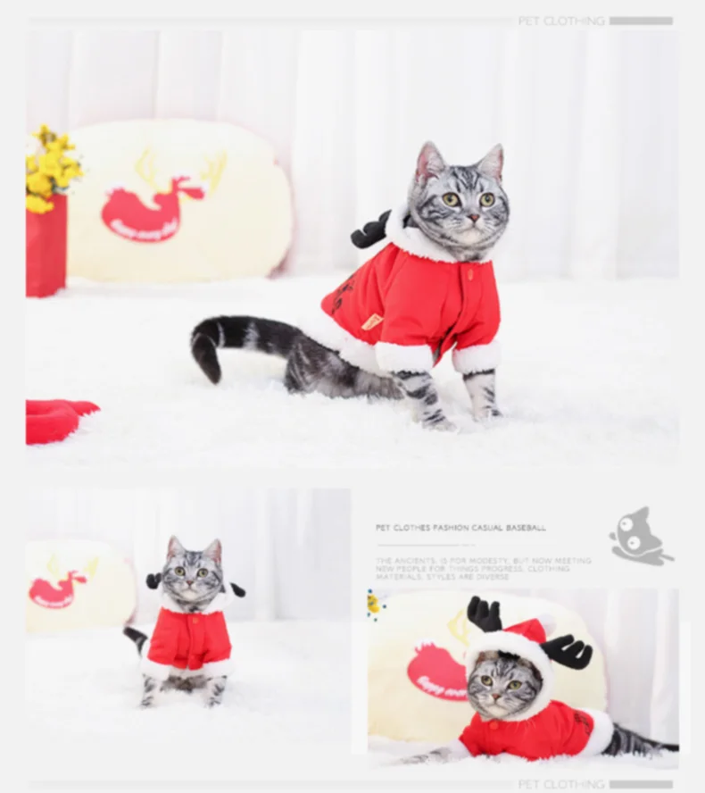 HOOPET собака кошка осень зима Рождество две ноги одежда пальто комбинезон, костюм теплая куртка