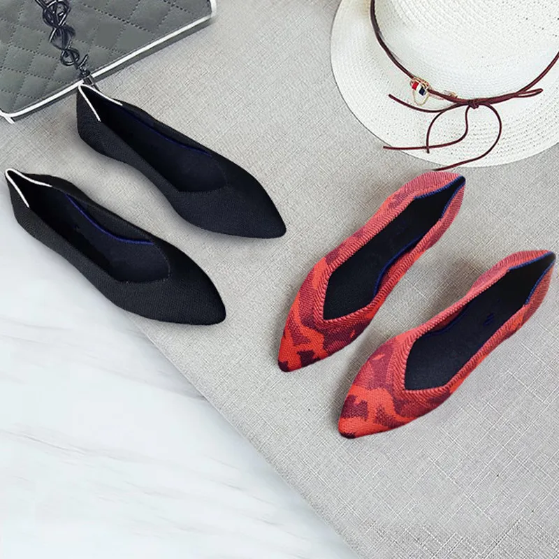 2018-Spring-women-flats-shoes-Women-Ballet-Shoes-Soft-Flat-Heel-Knitted-Leisure-Pointy-Toe-Shallow (4)
