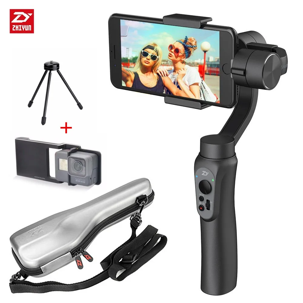 

Zhiyun Smooth-Q 3-Axis Smartphone Handheld Gimbal Stabilizer for iPhone X 8 7 Plus 6 Plus Samsung Galaxy S8+ S8 S7 S6 S5 Black