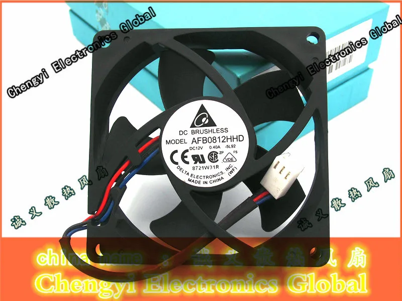 

AFB0812HHD 8CM 8020 12V 0.4A 80*80*20MM 3WIRE dual ball cooling fan computer fan cpu fan Large volume air fan