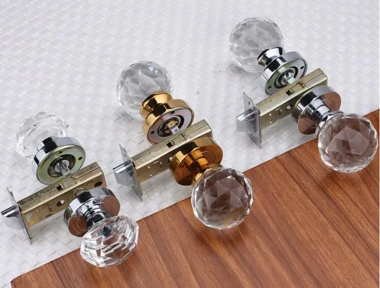 

Double sided crystal handle hidden dark locks/background wall Crystal invisible door lock Reporting center