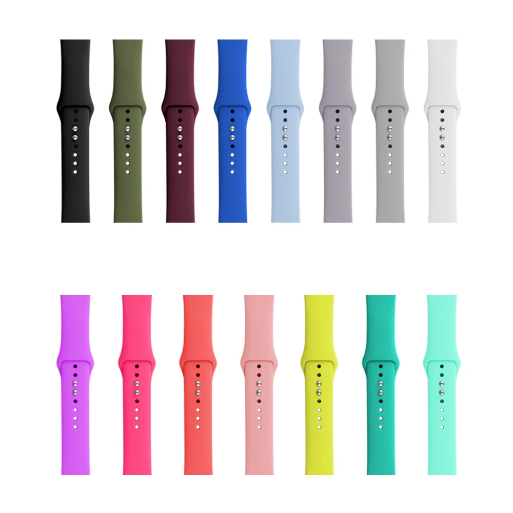 

Double buckle Sports silicone Band For Apple watch Series 4321 Replace Bracelet Strap watchband Watchstrap for apple watch 42 38