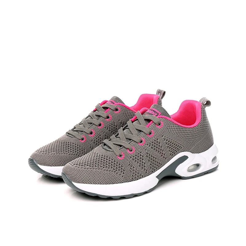 

2019 NEW ARRIVAL Air Cushion Increased Shoes Woman Mesh Breathable Shoes Lace-up Casual Shoes Fashion Sneakers