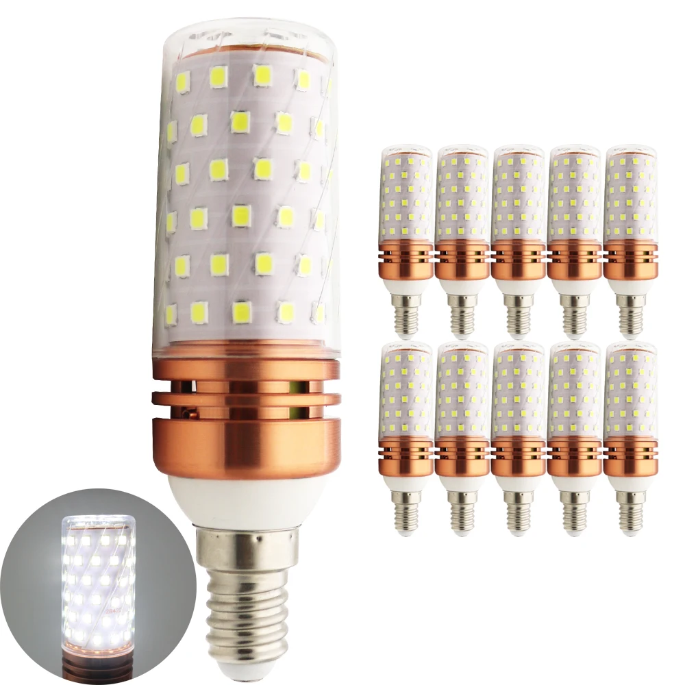 10x E27 110 В 220 2835 SMD Светодиодные лампы E14 кукурузные свечи 12 Вт 16 Bombillas холодный