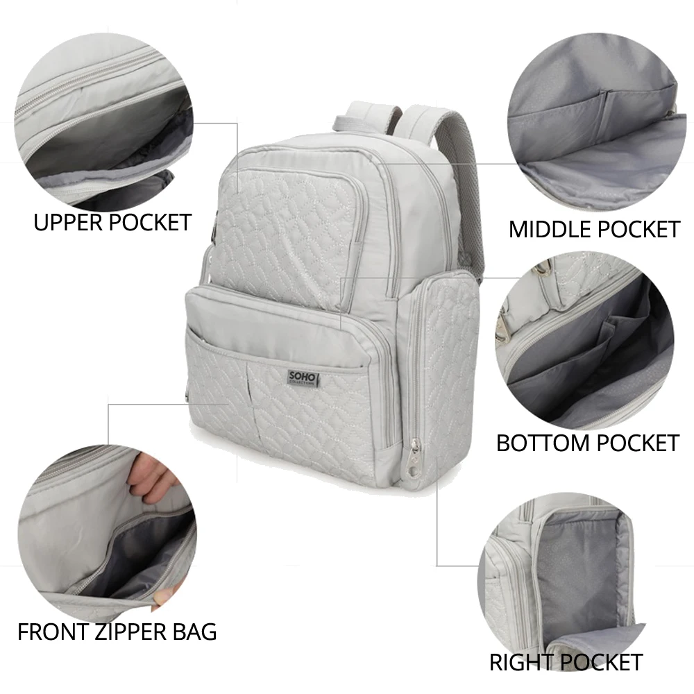 The new Europe shoulder mummy bag Multi Pocket large mom bag five piece baby diaper bag maternity supplies
