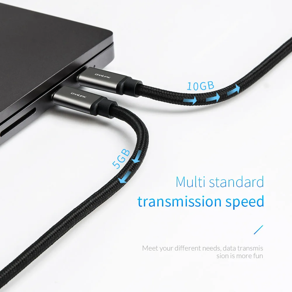 USB кабель Unnlink Type C на 3 1 Gen2 3A 60 Вт QC3.0|Кабели для мобильных телефонов| |