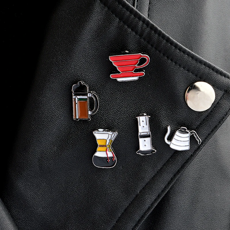 Брошь на воротник в виде чашки с фильтром Chemex 5 шт./компл.|cup brooch|brooch fashionfashion brooch |