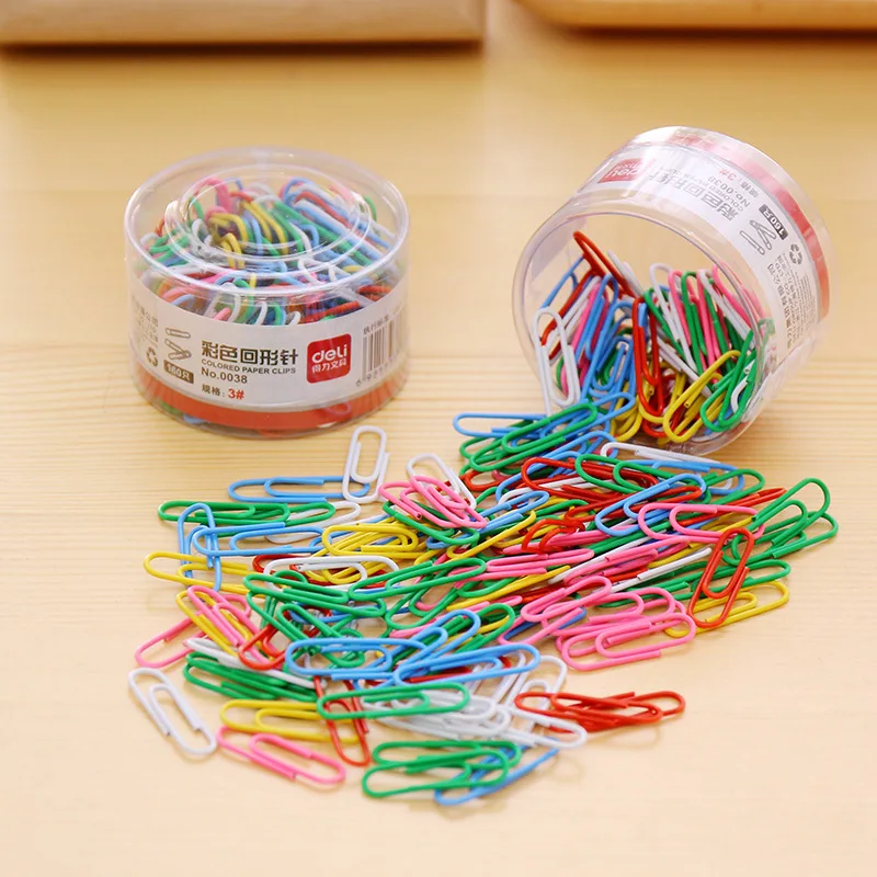 

2.9CM Rainbow Colored Paper Clip Bookmarks Metal Clips Memo Clip Bookmarks Stationary Office Accessories School Supplies