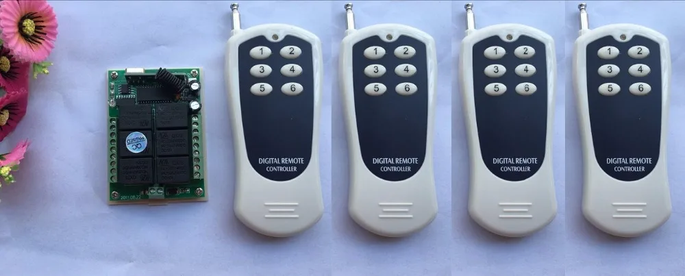 

MITI DC 12V 6CH channel RF Wireless Remote Control Switch & Remote Control System 1pcs receiver and 4pcs transmitters