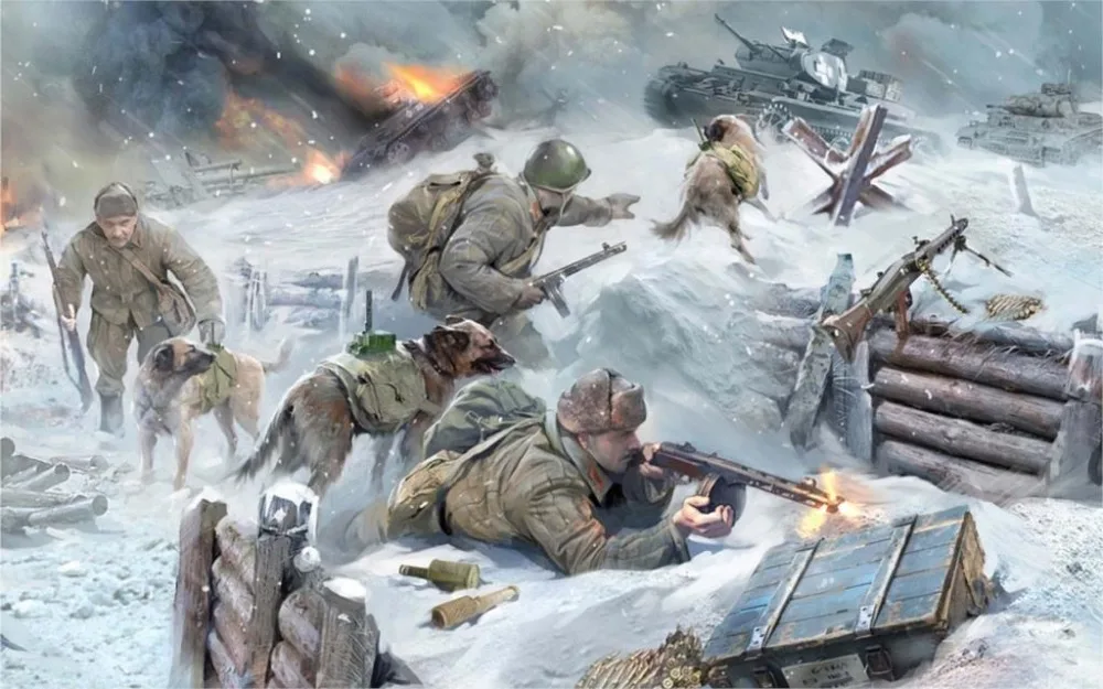 24X36 INCH / ART SILK POSTER / Art world war 2 WW2 fighter jets tanks